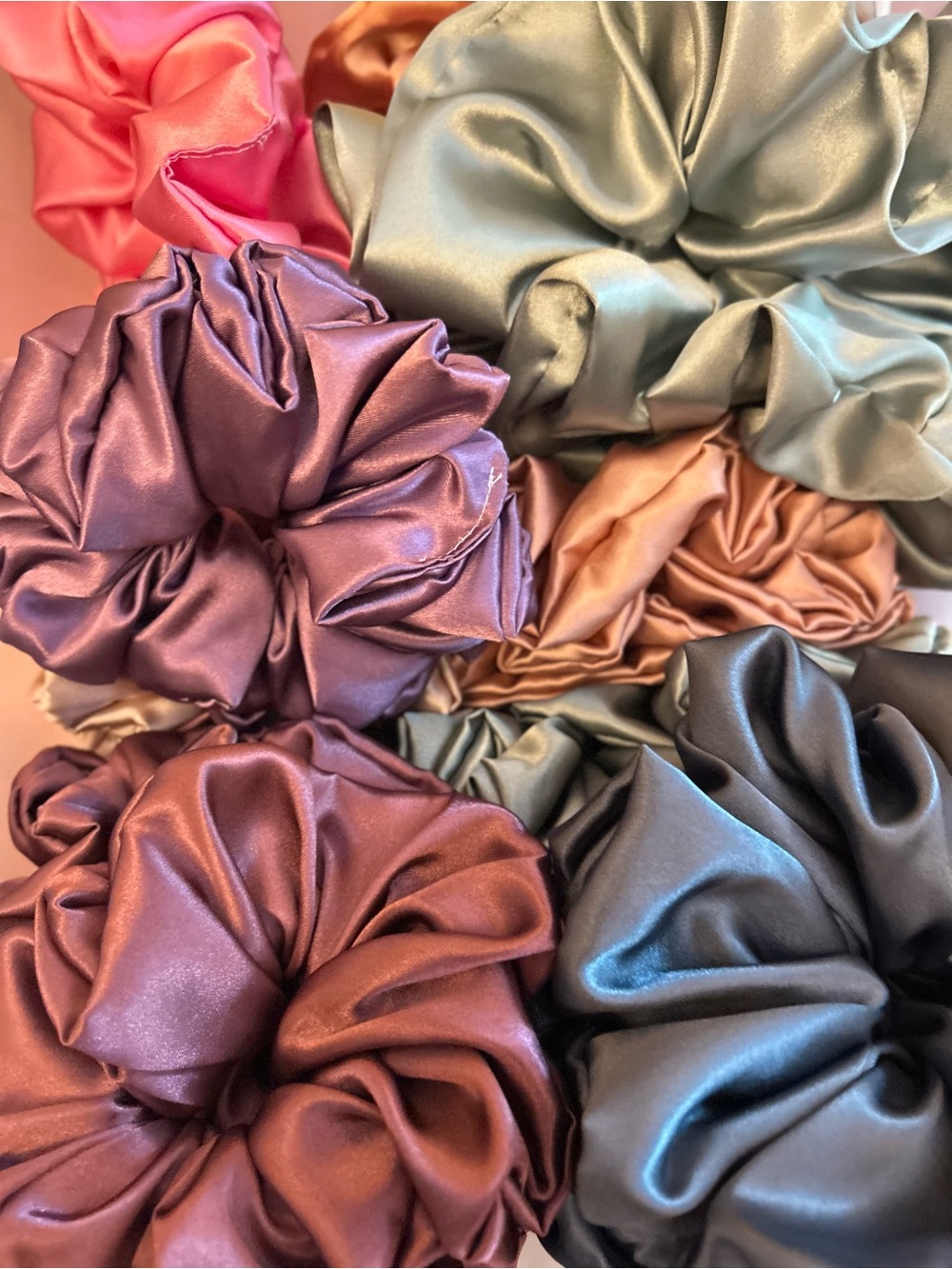 ck of 10 random Handmade Scrunchies in different colors